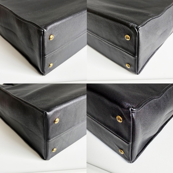 Bonnie Cashin for Coach Classic Shopping Tote Black Cowhide Leather Vintage 60s - Picture 13 of 15